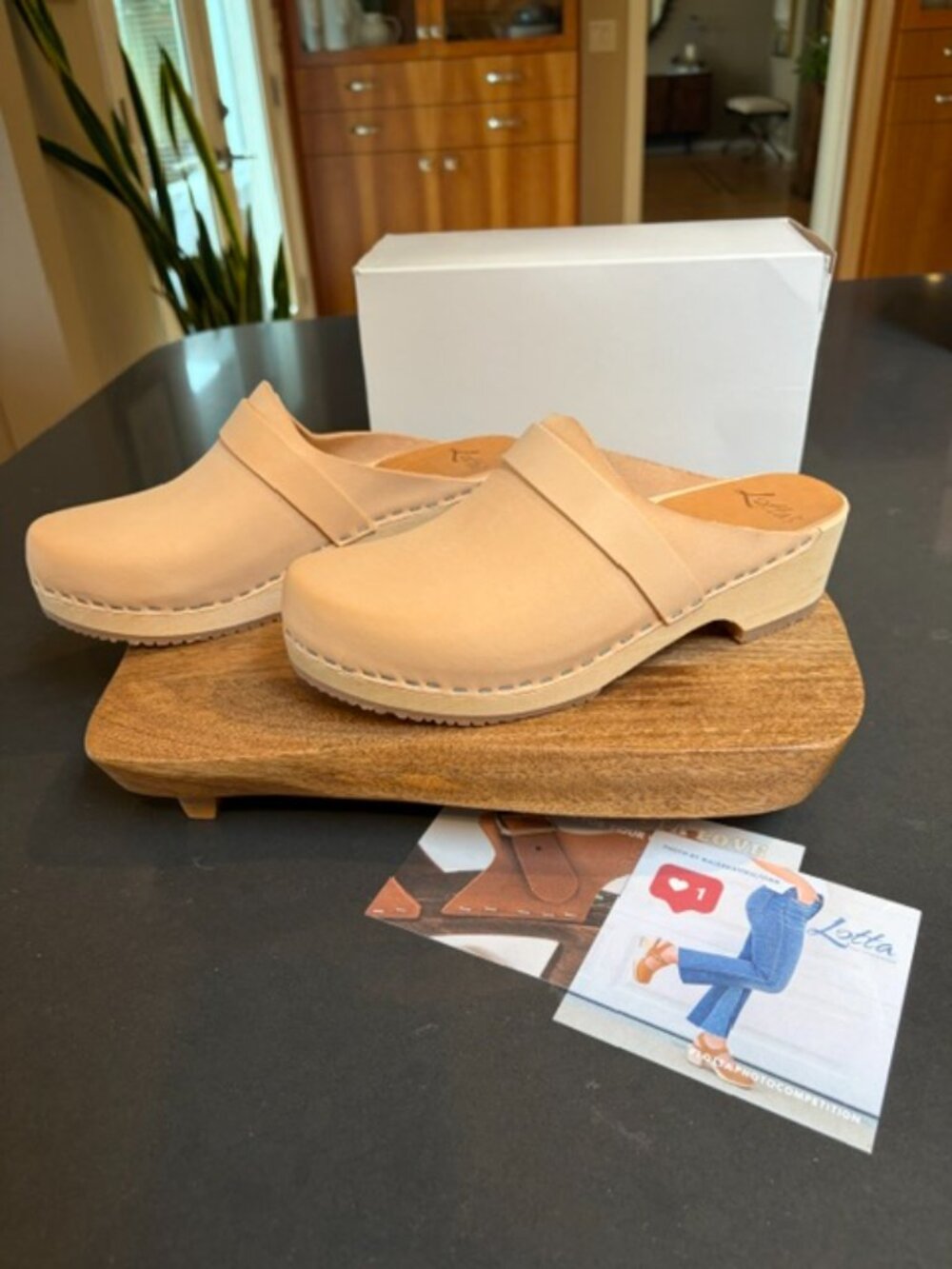 Lotta from Stockholm Elsa Natural  Leather Clog Size 40 NIB